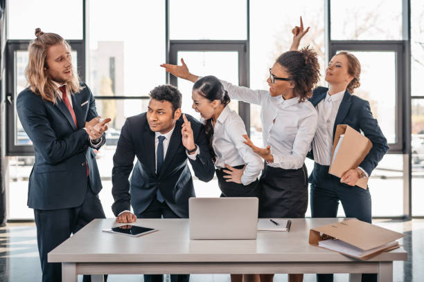 istock multicultural business team quarreling in office 691879372