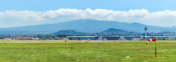 Jeju international airport with Hallasan(mt.)