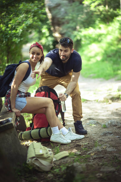 istock Group of backpackers hiking 691885574