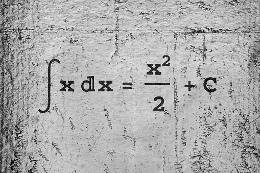 Integral of a function on old vintage background