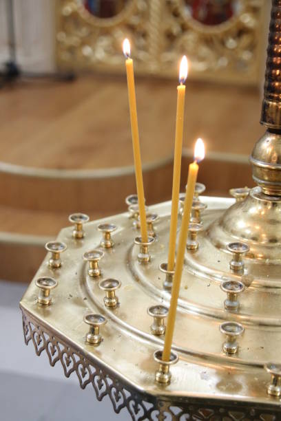 istock Burning candles in a church 691892406
