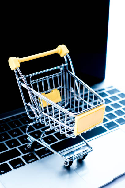 istock Shopping cart on laptop 691893002