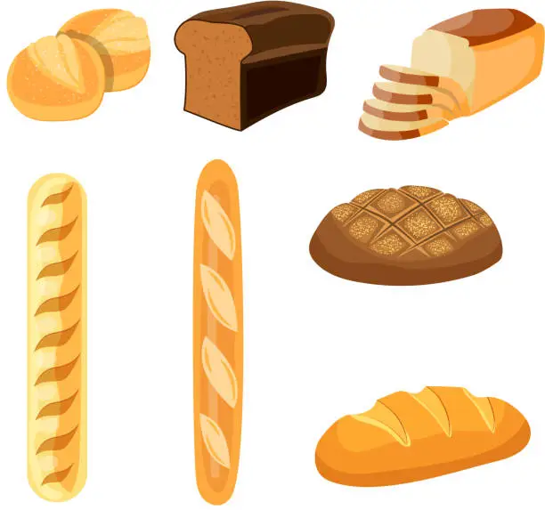 Vector illustration of Bakery shop vector icons.