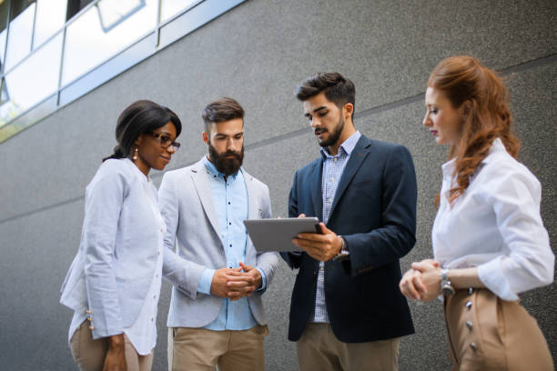 istock Business team integrating their business plans with technology 691895266