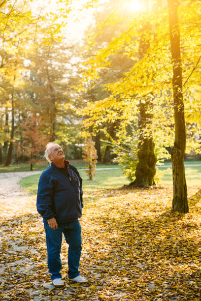 istock Senior man walking and enjoying time together at the park 691898032