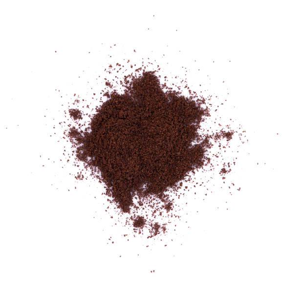 istock coffee powder on white background. top view 691902378