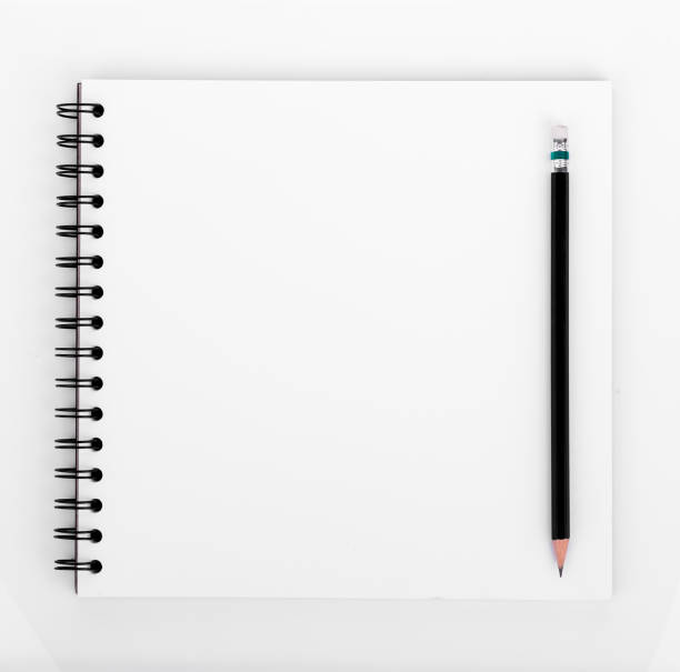 istock blank realistic spiral notebook and pencil isolated on white background 691909318