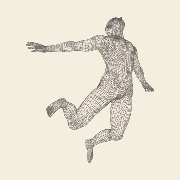 istock Business, Freedom or Happiness Concept. 3D Model of Man. 691909458