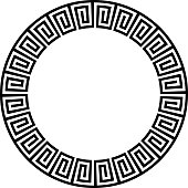 istock Ancient black and white circular design 691913442