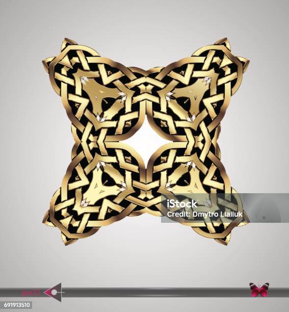 Celtic Square Design Pattern Celtic Pattern Square Vector Ornament Design Element Stock Illustration ...