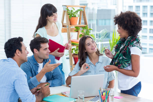 istock Discussing business team in a meeting 691916256