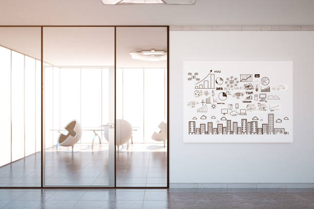 istock Office with business sketch 691920630