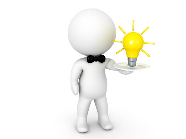 istock 3D illustration of an idea served on a plate 691930536