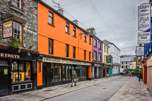 Pubs, bars and restaurants in a town in Ireland