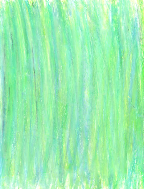 istock Green wax pastel crayon spot isolated on white background 691937356