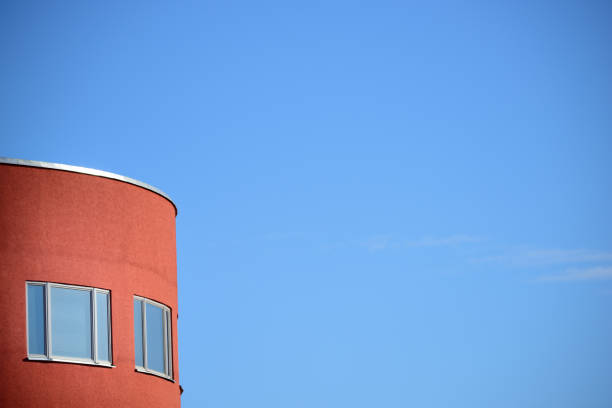 White house front of a Medical Center with blue sky