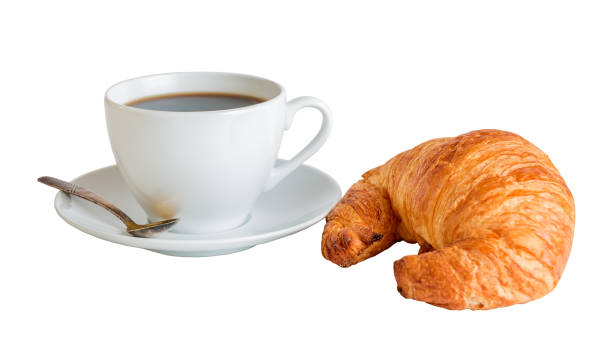istock Coffee and croissant  isolated 691940926