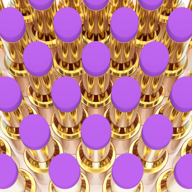istock 3D illustration purple gold lipsticks 691961768