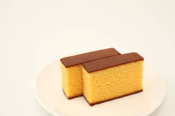 istock castella japanese sponge cake on plate on white background 691962292