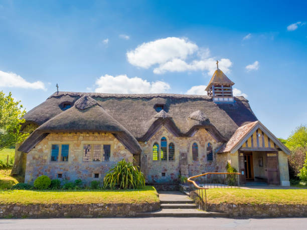 An english cottage church in the countryside on the Isle Of Wight England UK