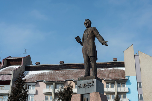 Monument of renowned Ukrainian artist Taras Shevchenko, also called a kobzar