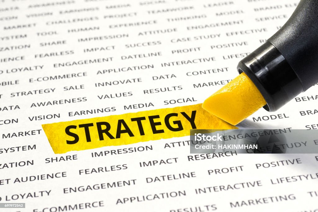 Strategy In Simple Words Word Strategy Highlighted With Marker Stock Photo - Download Image Now ...
