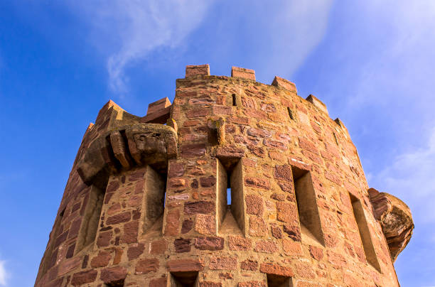 istock lOld tower with embrasures on sky background 691972628