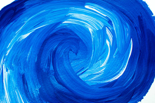istock Blue white big swirl acrylic background 691979338