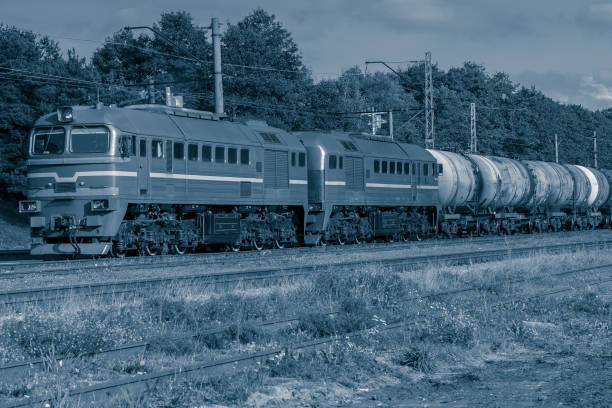 istock Diesel cargo locomotive 691981844