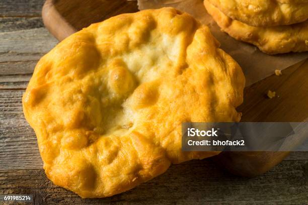 Homemade Deep Fried Indian Flatbread Stock Photo - Download Image Now - Bread, Fried, Native American Frybread