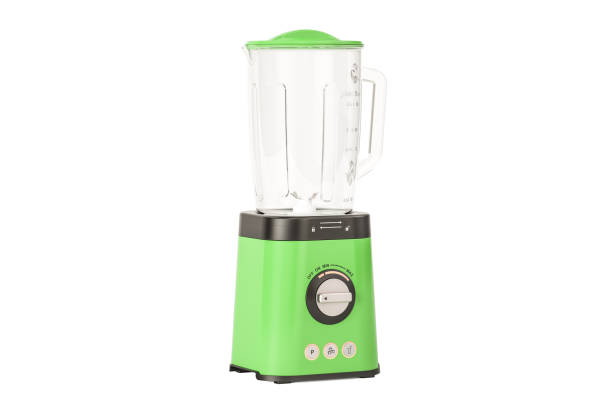 green electric blender, 3D rendering isolated on white background