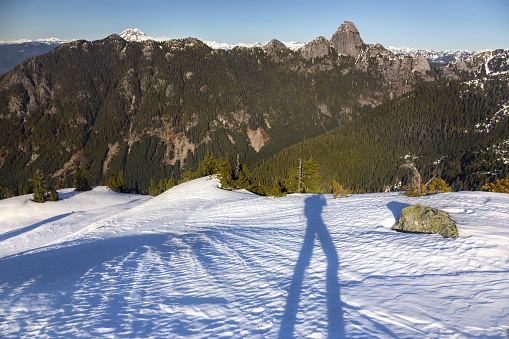 View of Mount Habrich from Snowshoeing Trail on Skyline Ridge above Sea-to-Sky Gondola near Squamish, British Columbia, Canada