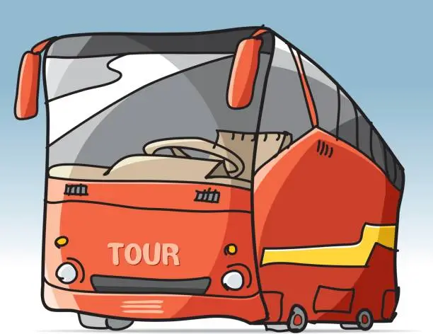 Vector illustration of Naive tour bus