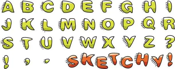 Vector illustration of Alphabet sketch