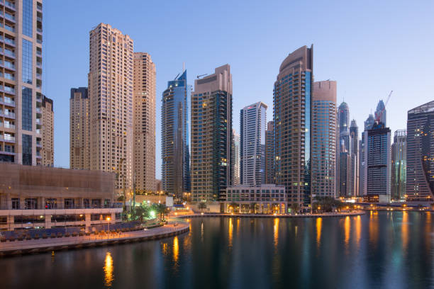 istock Dubai Marina skyscraper skyscrapers twilight night blue hour 692021500