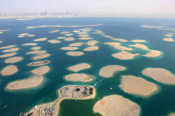 Dubai The World Islands Germany Austria Switzerland France panorama Spain Dubai The World Islands Germany Austria Switzerland France panorama Spain Netherlands Island aerial view photography UAE dubai island stock pictures, royalty-free photos & images
