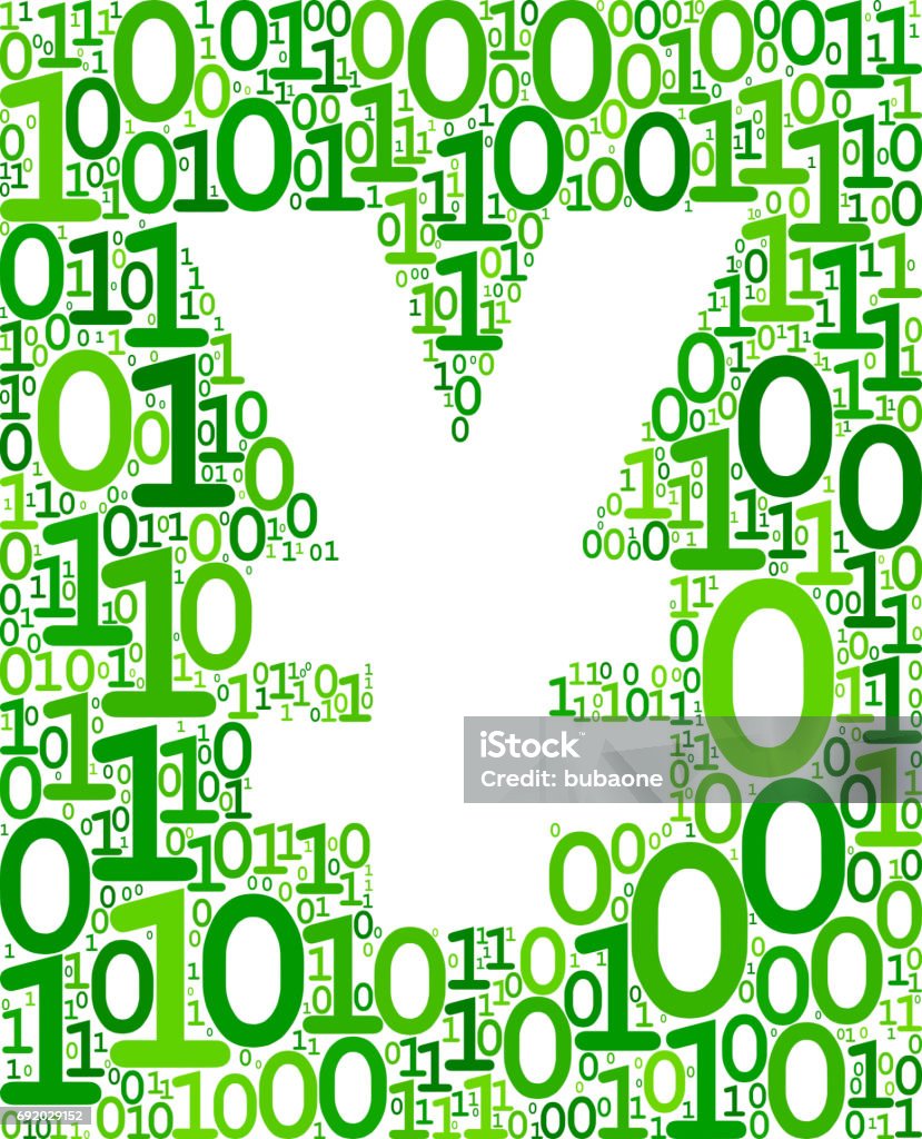 Yen Binary Code Zero One Vector Icons Background Stock Illustration ...
