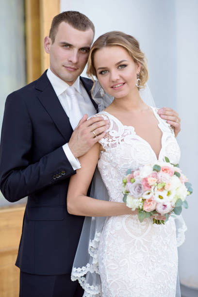 istock Wedding couple on the nature is hugging each other 692038818