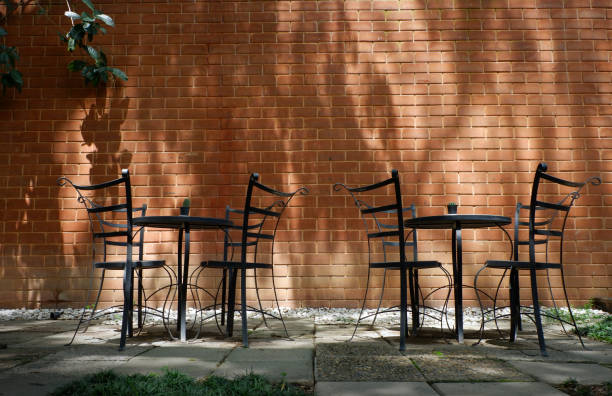 istock Lovely corner, Beautiful chairs with brick wall and beautiful light. 692053152