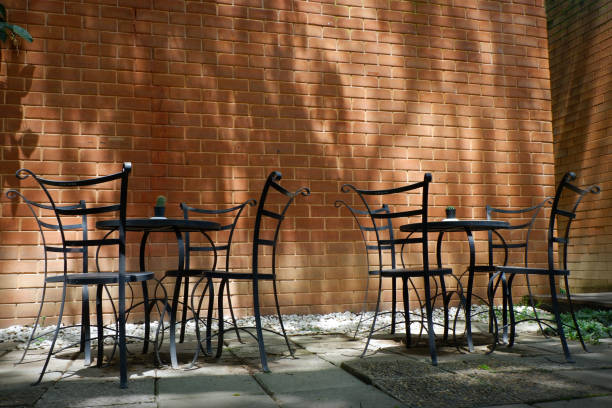 istock Lovely corner, Beautiful chairs with brick wall and beautiful light. 692053160