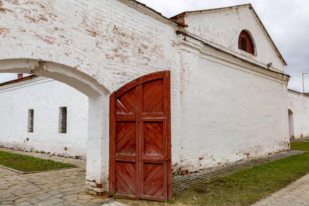 SUZDAL, RUSSIA - APRIL 28, 2017: One-story 18th century prison's building on the territory of the Savior Monastery of St. Euthymius