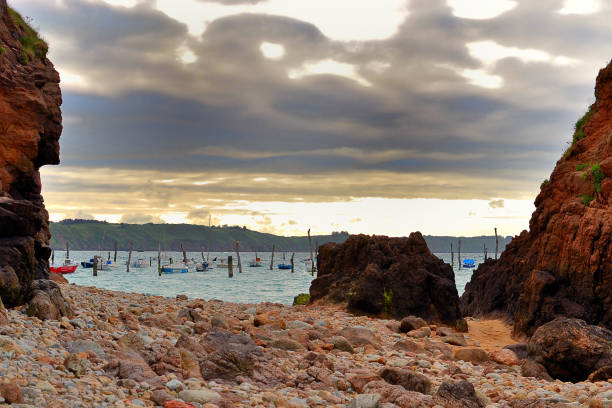 Plouha (Côtes d'Armor) 06/2015: boats moored at the port of Gwin Zegal.