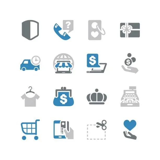 Vector illustration of Shopping icons