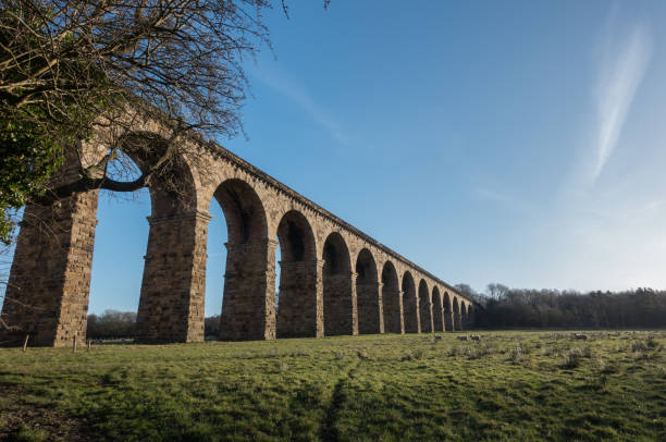 istock Historic railway viaduct architecture from Harrogate Yorkshire England 692068032