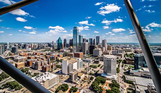 downtown dallas texas city skyline city cityscape day time stock photo