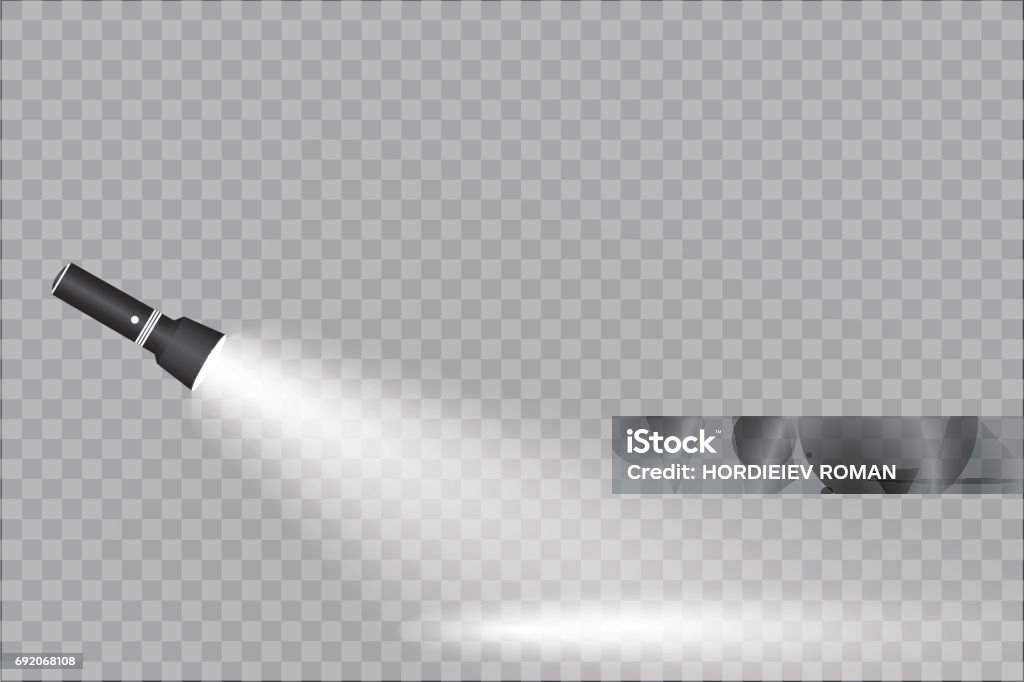 flashlight on a transparent background flashlight on a transparent background.the lighting effect. Flashlight stock vector