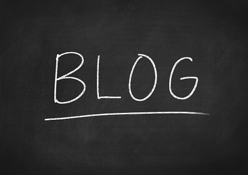blog concept word on a chalkboard background