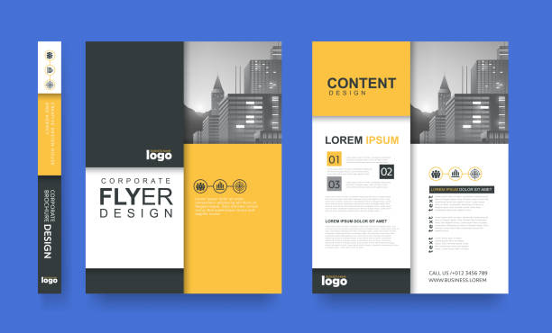 Report Cover 96 poster flyer pamphlet brochure cover design layout space for photo background, vector template in A4 size modern magazine layout stock illustrations