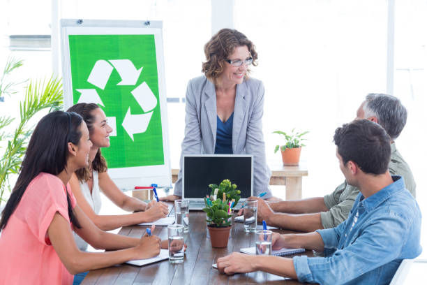 Young creative team having a meeting about recycling