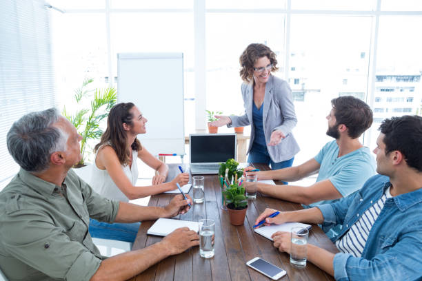 istock Businesswoman giving a presentation 692086976